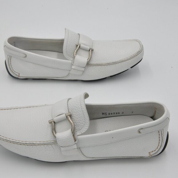 Salvatore Ferragamo White Cabo Loafers 7 M size - Picture 4 of 7